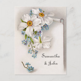 Postal De Anuncios Romántico Vintage Guardar la Fecha