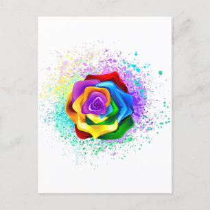 Postal De Anuncios Rosa Arcoíris Colorida