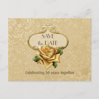 Postal De Anuncios Rosa de oro 50 años salva la fecha