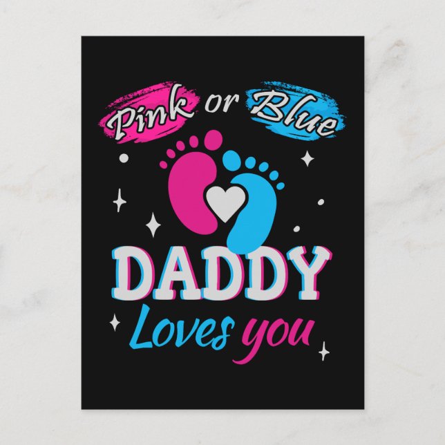 Postal De Anuncios Rosa o azul, papá te ama (Anverso)