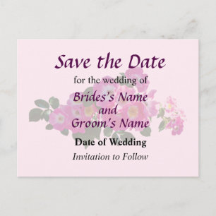Postal De Anuncios Rosa Pink Rambler Save the Date