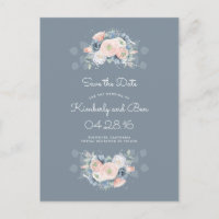 Rosa Polvo y Floral Azul Pálido para Guardar la Fe