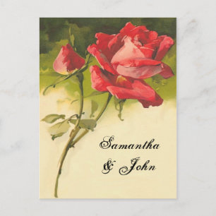 Postal De Anuncios Rosa Vintage Guardar la fecha