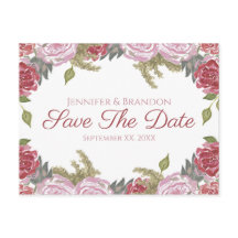 Rosas acuarela Save The Date