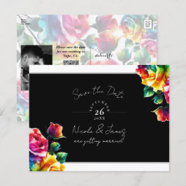 Postal De Anuncios Rosas Arcoíris Flores Negras y Blancas Salva la Fe