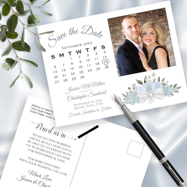 Postal De Anuncios Rosas Azules Polvorientas Foto y Calendario Guarda (Subido por el creador)