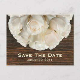 Postal De Anuncios Rosas Blancas Y Barnwood Salven La Postcarta De La