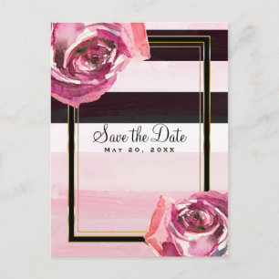 Postal De Anuncios Rosas de Acuarela Rosadas Blanco Negro Salva la Fe