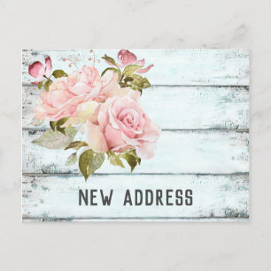 Postal De Anuncios Rosas rosadas cerca rústica acuática nueva direcci