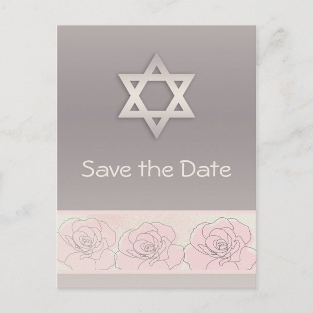 Postal De Anuncios Rosas rosas rosas rosas Bat Mitzvah Salven la post (Anverso)