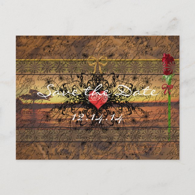 Postal De Anuncios Rosas Sepia de Época Bajo las Olas Tranquilizadora (Anverso)