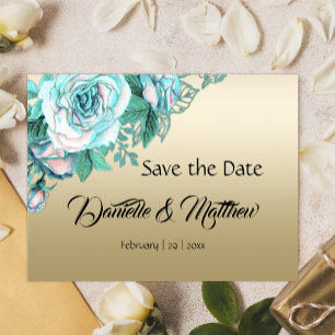 Postal De Anuncios Rosas verde azulados en Boda de Oro salvan la fech