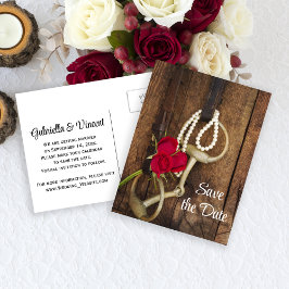 Postal De Anuncios Roses and Horse Bit Country Wedding Save the Date