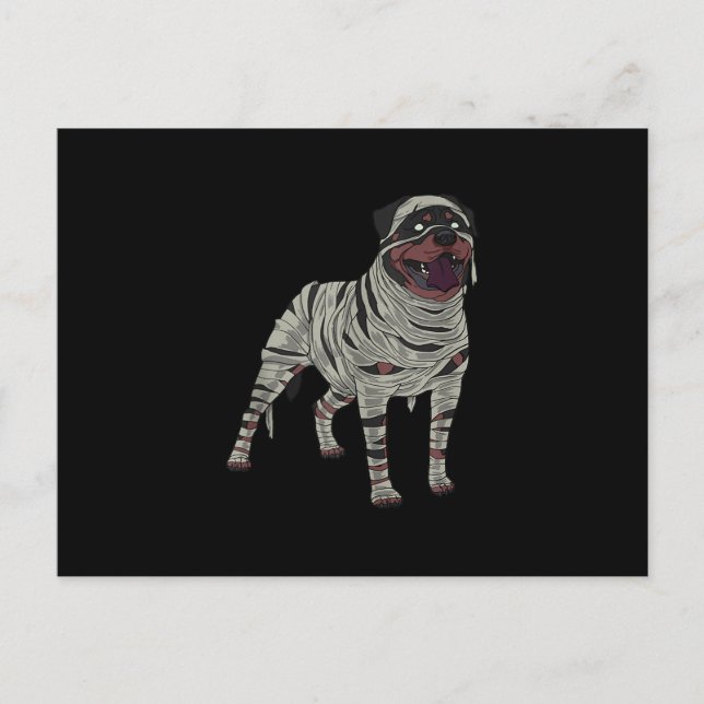 Postal De Anuncios Rottweiler Dog Mummy Halloween Costume a los amant (Anverso)
