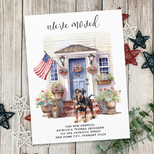 Postal De Anuncios Rottweiler Patriótico Personalizado Perro Mascota 