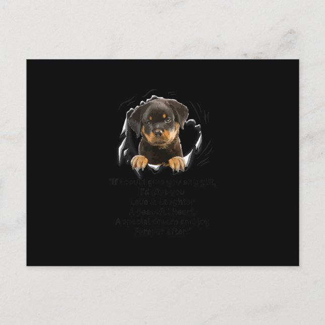 Postal De Anuncios Rottweiler Puppy Si Pudiera Darle Algún Gif Gracio (Anverso)