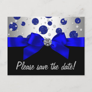 Postal De Anuncios Royal Blue Silver Salve La Fecha