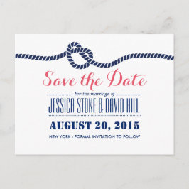 Postal De Anuncios Royal Blue Tying the Knot Wedding Save the Date