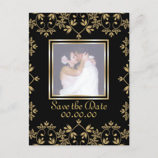 Postal De Anuncios Royal Damask Save The Date Photo Postcards.
