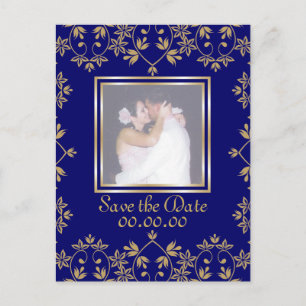 Postal De Anuncios Royal Damask Save The Date Photo Postcards.