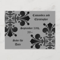 royal punk fleur de lis damask negro gris