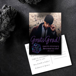 Postal De Anuncios RPG Dice | Graduación de Nebula Tabletop Retro Gam