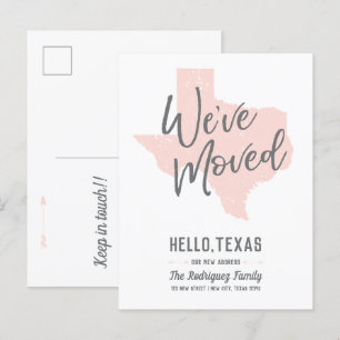 Postal De Anuncios Rubor Rosa Nos Hemos Mudado - Texas