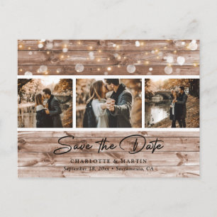 Postal De Anuncios Rustic Country Barn Wood Photo Save the Date
