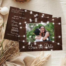 Postal De Anuncios Rustic lights country barn wedding save the date