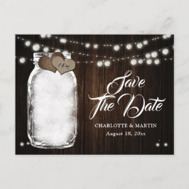 Postal De Anuncios Rustic Mason Jar Enciende La Boda De Madera Salven