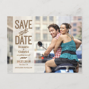 Postal De Anuncios Rustic Modern Vintage Signage Photo Save the Date