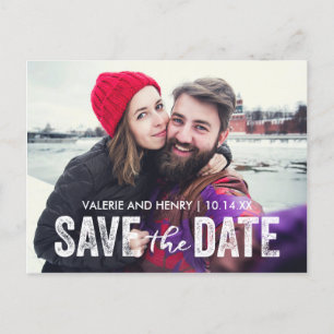 Postal De Anuncios Rustic Save The Date Full Bleed Photo