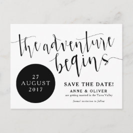 Postal De Anuncios Rustic Save the Date Postcard Adventure Black