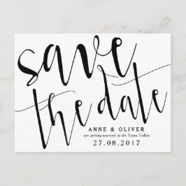 Postal De Anuncios Rustic Save the Date Postcard Black
