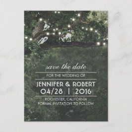 Postal De Anuncios Rustic Tree String Lights Vintage Save the Date