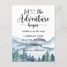 Postal De Anuncios Rústica aventura forestal embarazo