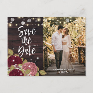 Postal De Anuncios Rústica foto de Boda de Rubor en Borgoña salva la 