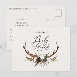 Postal De Anuncios Rústica granja botánica guión estag bebé ducha