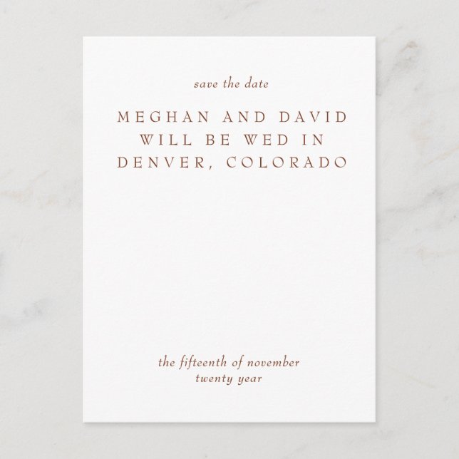 Postal De Anuncios Rústica Terracota Quemada Naranja Moderno Salven L (Anverso)