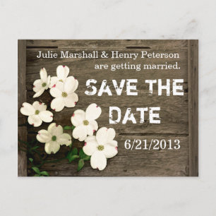 Postal De Anuncios Rústica valla con flores Boda Salven la fecha
