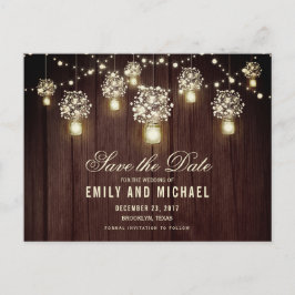 Postal De Anuncios Rústico de encaje de la cadena de tarro de mason s