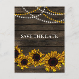 Postal De Anuncios Rústico país girasoles madera de granero salva la