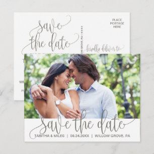 Postal De Anuncios Rústico salva la foto de la fecha