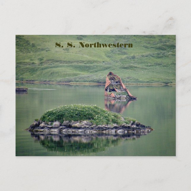 Postal De Anuncios S.S. Northwestern, isla de Unalaska (Anverso)