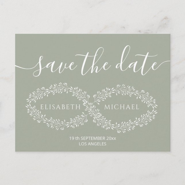 Postal De Anuncios sabio infinito botánico simple romántico elegante  (Anverso)