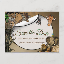 Postal De Anuncios Safari al aire libre Save the Date
