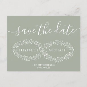 Postal De Anuncios Sage botánico simple romántico elegante y