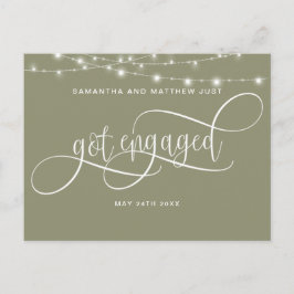 Postal De Anuncios Sage Green, String Lights, Comprometido, Compromis