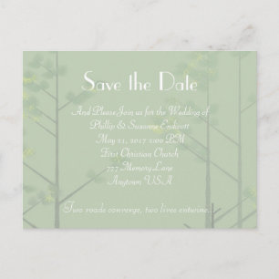 Postal De Anuncios Sage Green Tree Art Save the Date Reminder