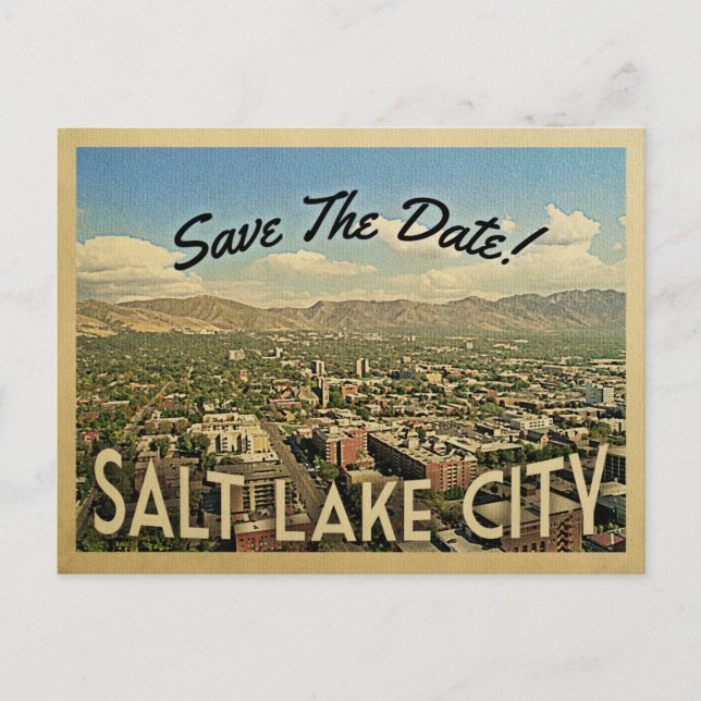 Postal De Anuncios Salt Lake City Salve La Fecha Utah (Anverso)